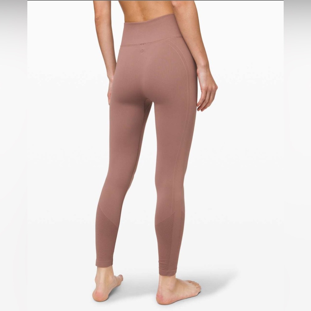 Lululemon Ebb to Street‎ Tight Legging Size 6 Pink Tan Neutral Spanish Oak
